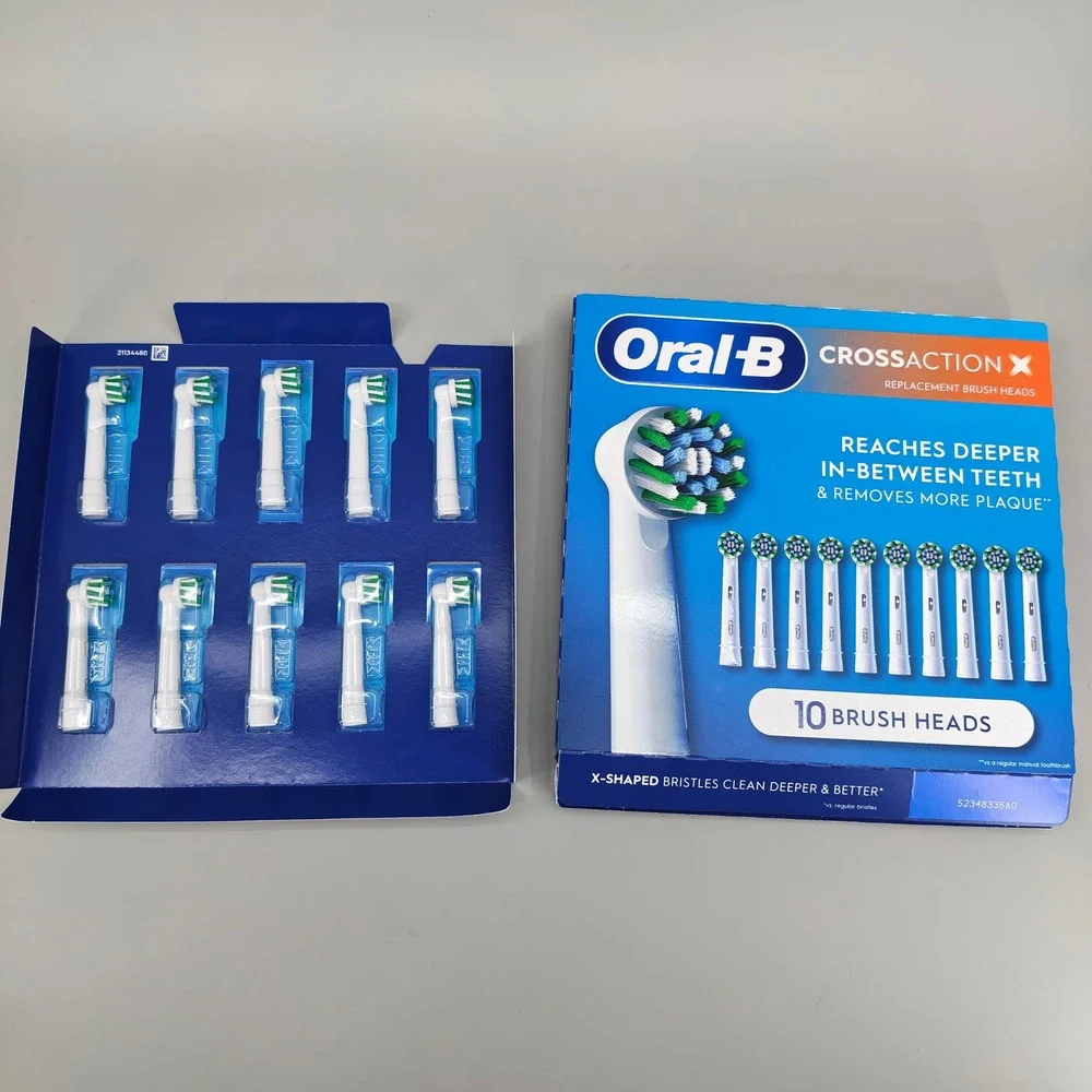 Oral-B CrossAction X Replacement Electric Toothbrush Heads 10 Count White